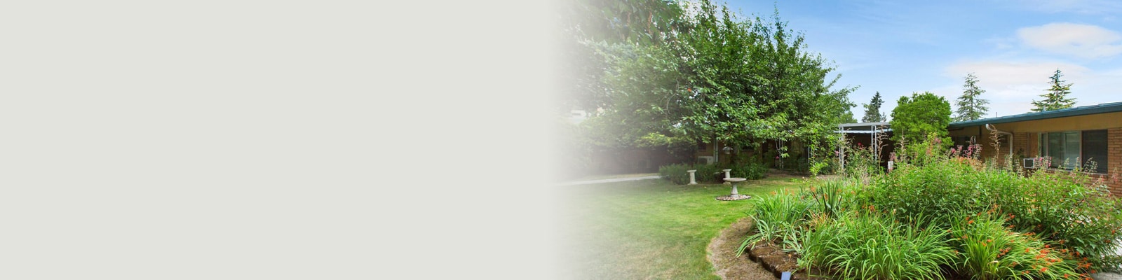 Grassy area in front of Reedwood Post Acute